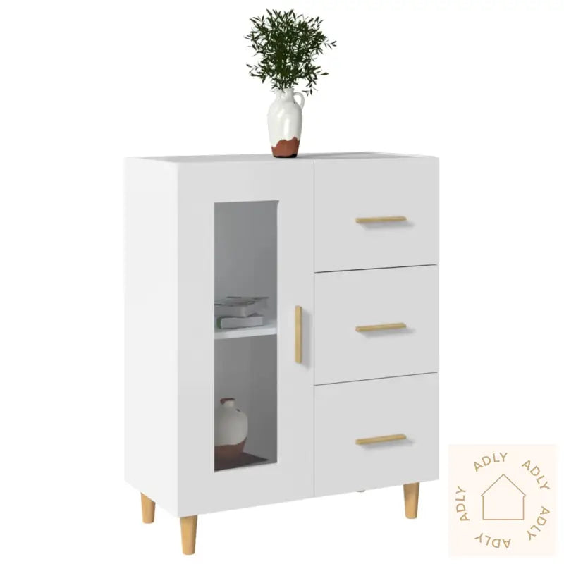 Skjenk Hvit 69,5X34X90 Cm Konstruert Tre