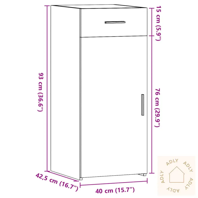 Skjenk Sonoma Eik 40X42,5X93 Cm Konstruert Tre