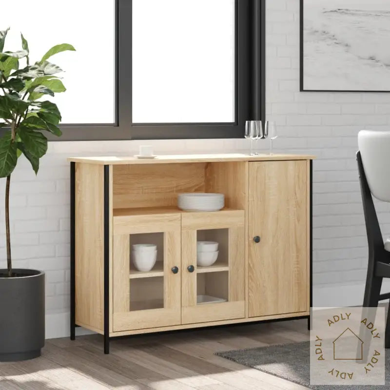 Skjenk Sonoma Eik 100X35X75 Cm Konstruert Tre