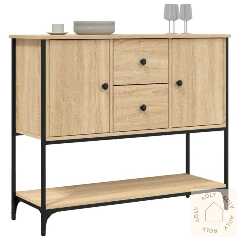Skjenk Sonoma Eik 100X36X85 Cm Konstruert Tre