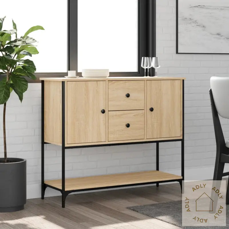 Skjenk Sonoma Eik 100X36X85 Cm Konstruert Tre