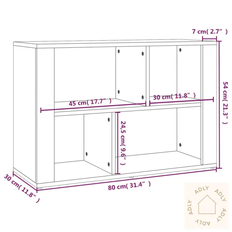 Skjenk Sonoma Eik 80X30X54 Cm Konstruert Tre