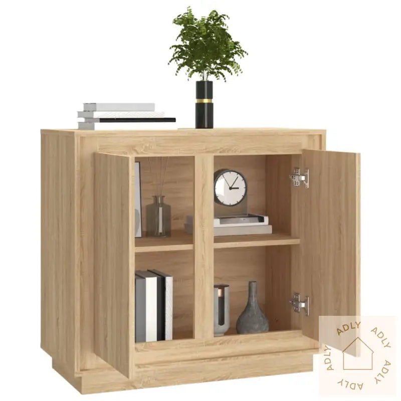 Skjenk Sonoma Eik 80X34X75 Cm Konstruert Tre