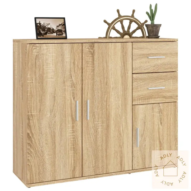 Skjenk Sonoma Eik 91X29,5X75 Cm Konstruert Tre