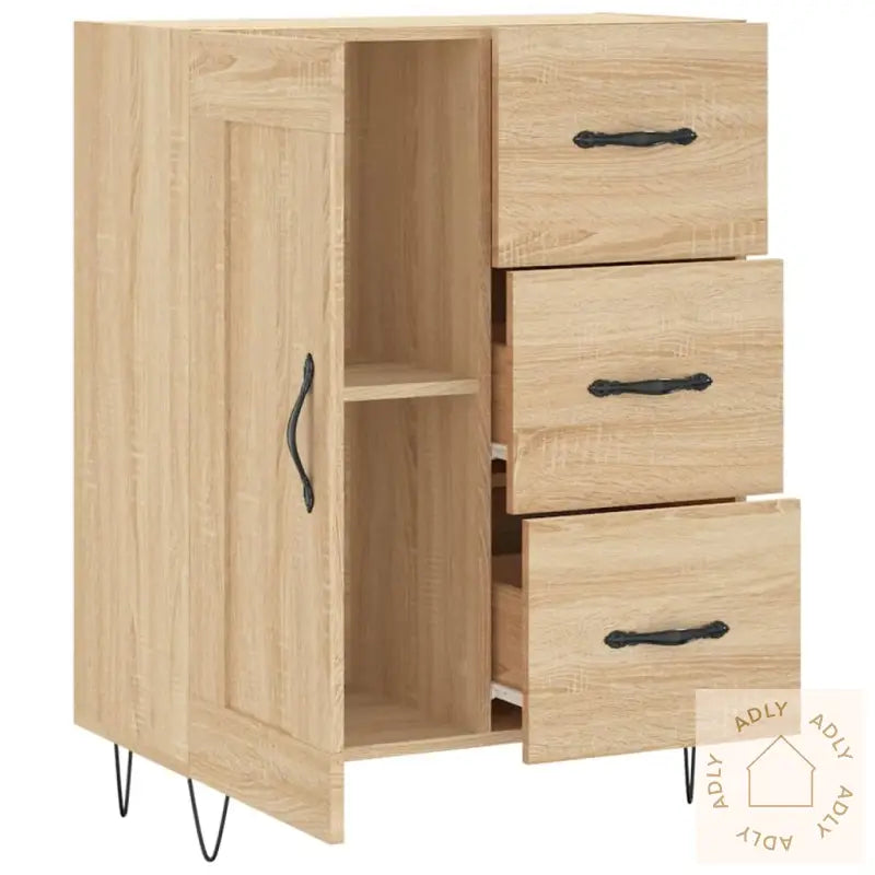Skjenk Sonoma Eik 69,5X34X90 Cm Konstruert Tre