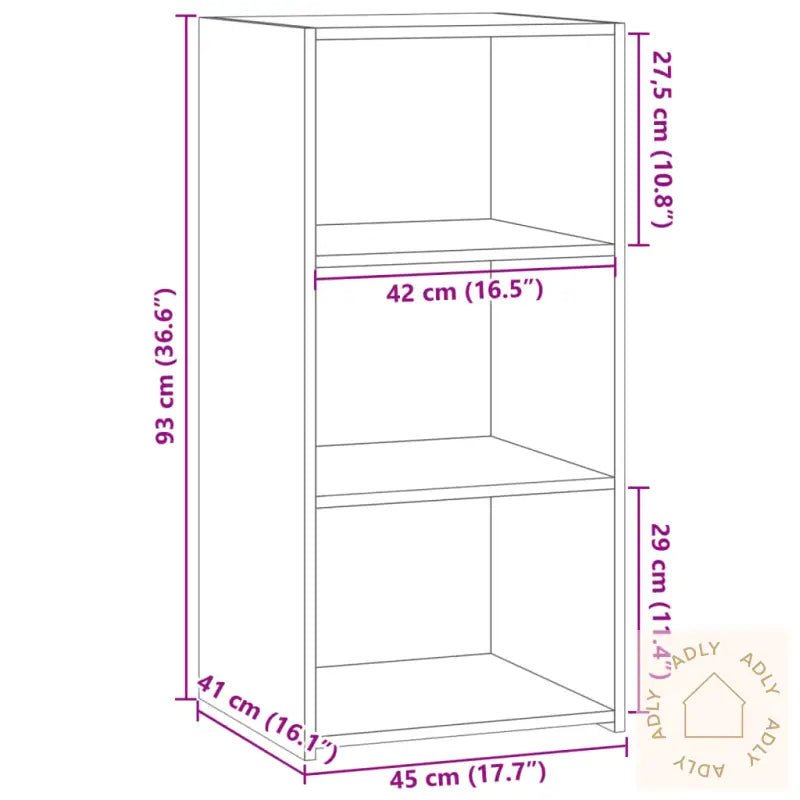 Skjenk Sonoma Eik 45X41X93 Cm Konstruert Tre