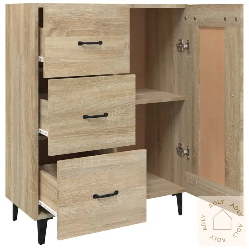 Skjenk Sonoma Eik 69,5X34X90 Cm Konstruert Tre