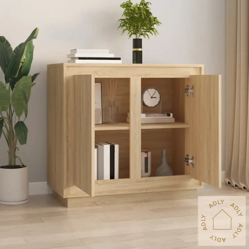 Skjenk Sonoma Eik 80X34X75 Cm Konstruert Tre
