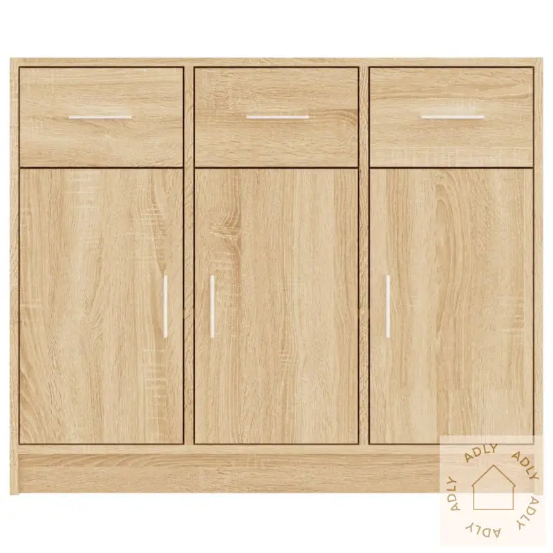 Skjenk Sonoma Eik 91X28X75 Cm Konstruert Tre