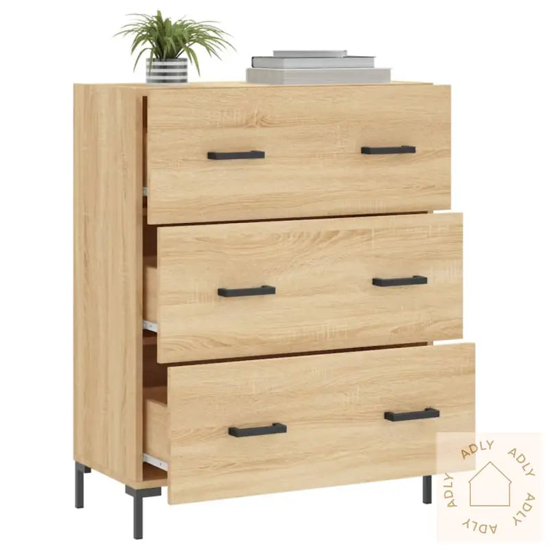 Skjenk Sonoma Eik 69,5X34X90 Cm Konstruert Tre