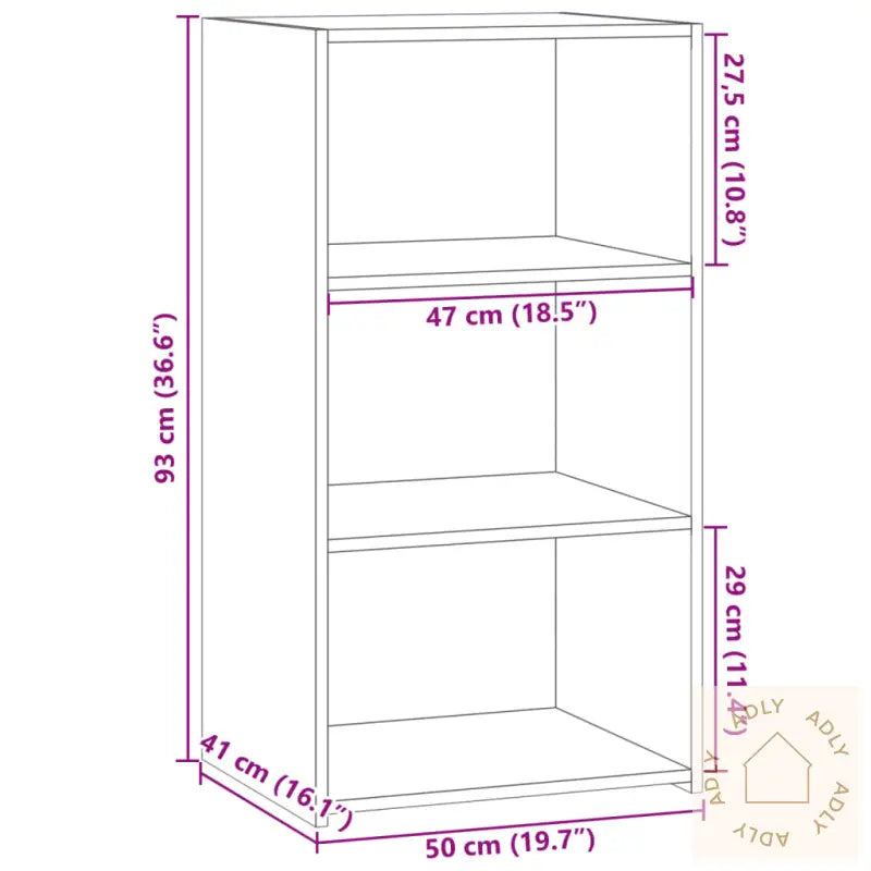 Skjenk Sonoma Eik 50X41X93 Cm Konstruert Tre