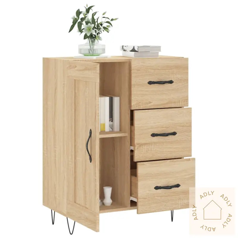 Skjenk Sonoma Eik 69,5X34X90 Cm Konstruert Tre