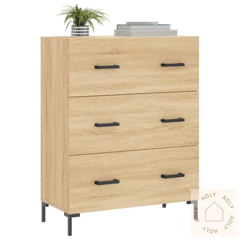 Skjenk Sonoma Eik 69,5X34X90 Cm Konstruert Tre