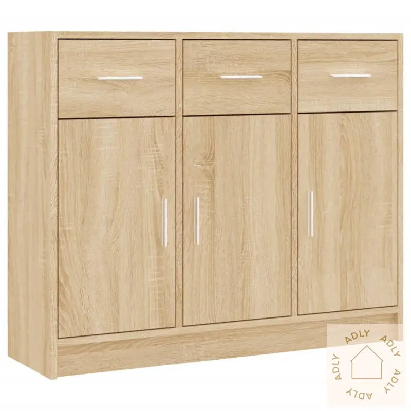 Skjenk Sonoma Eik 91X28X75 Cm Konstruert Tre