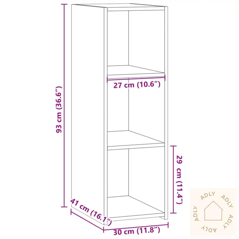 Skjenk Sonoma Eik 30X41X93 Cm Konstruert Tre