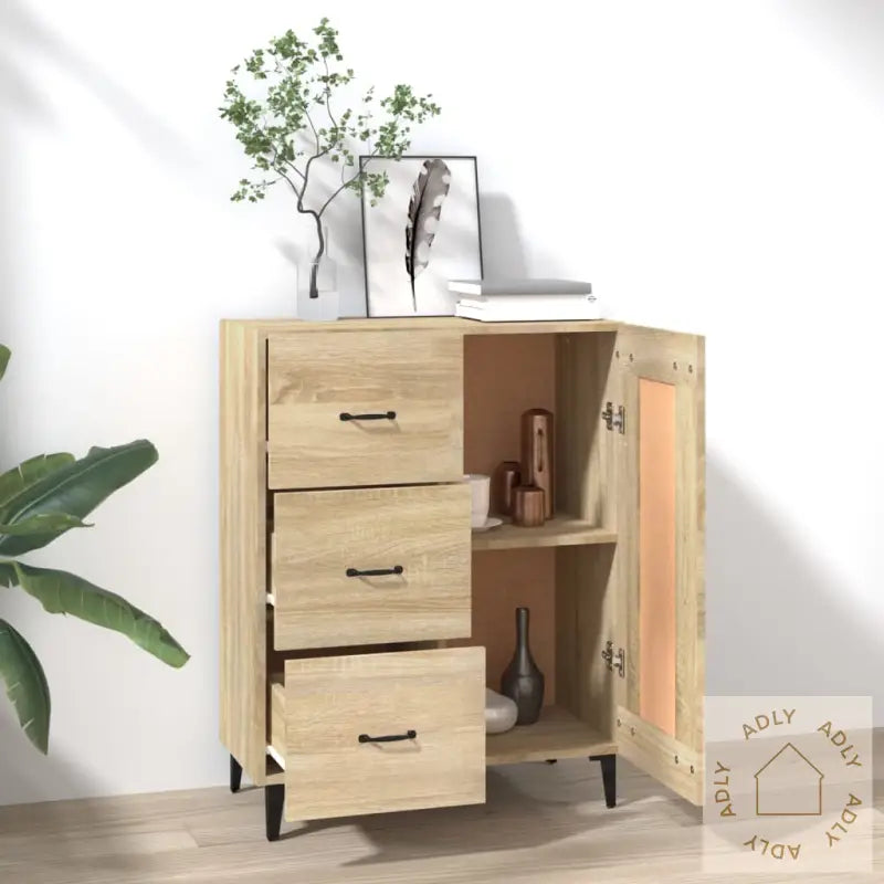 Skjenk Sonoma Eik 69,5X34X90 Cm Konstruert Tre