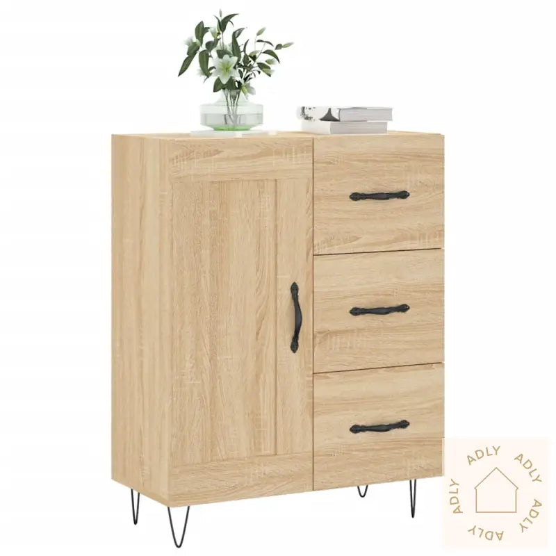 Skjenk Sonoma Eik 69,5X34X90 Cm Konstruert Tre