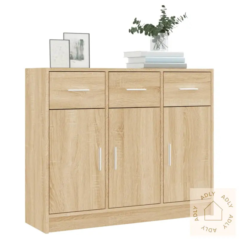 Skjenk Sonoma Eik 91X28X75 Cm Konstruert Tre