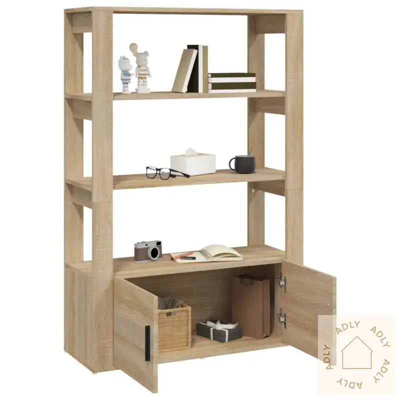 Skjenk Sonoma Eik 80X30X119,5 Cm Konstruert Tre