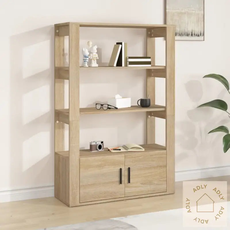 Skjenk Sonoma Eik 80X30X119,5 Cm Konstruert Tre