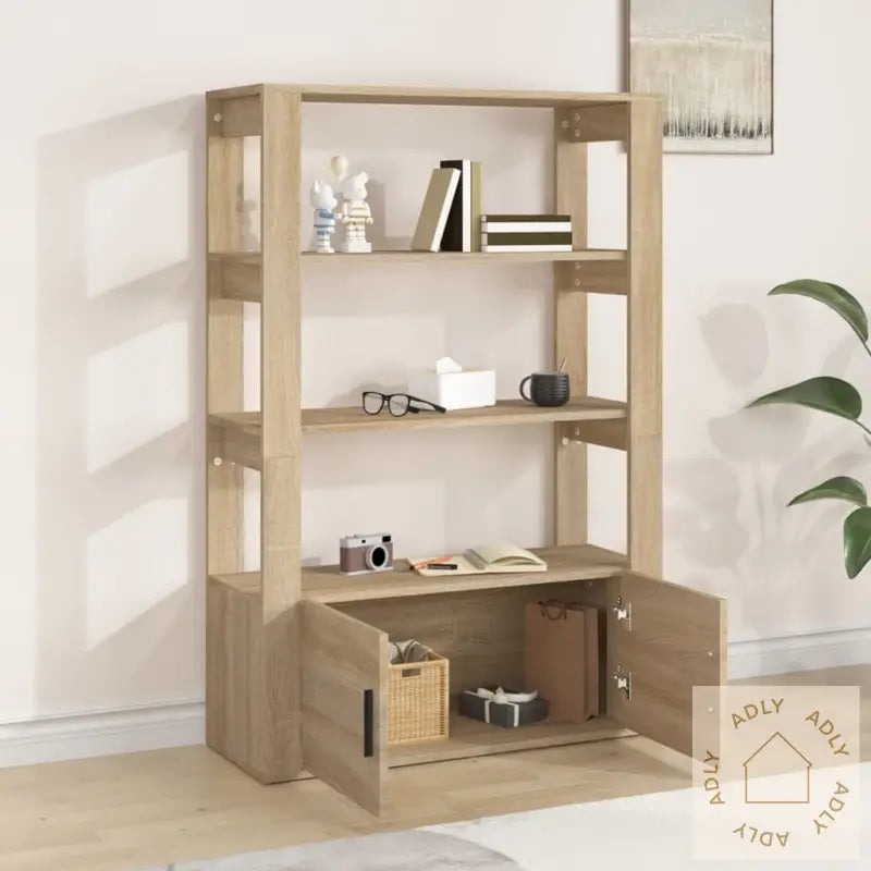 Skjenk Sonoma Eik 80X30X119,5 Cm Konstruert Tre