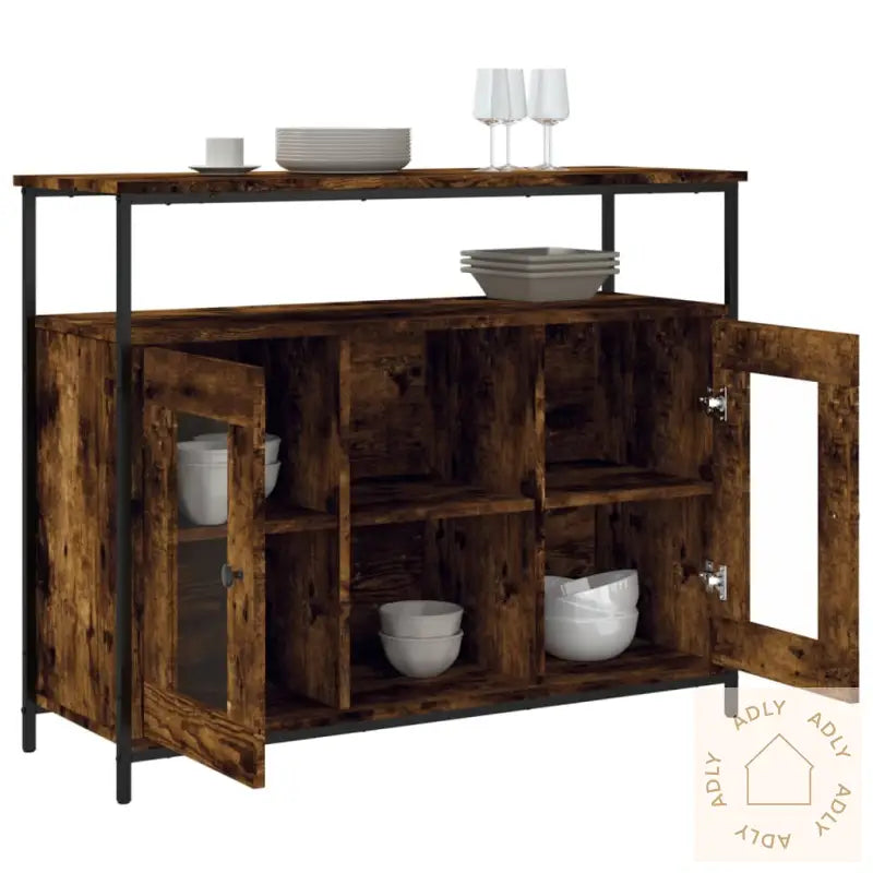 Skjenk Røkt Eik 100X35X80 Cm Konstruert Tre