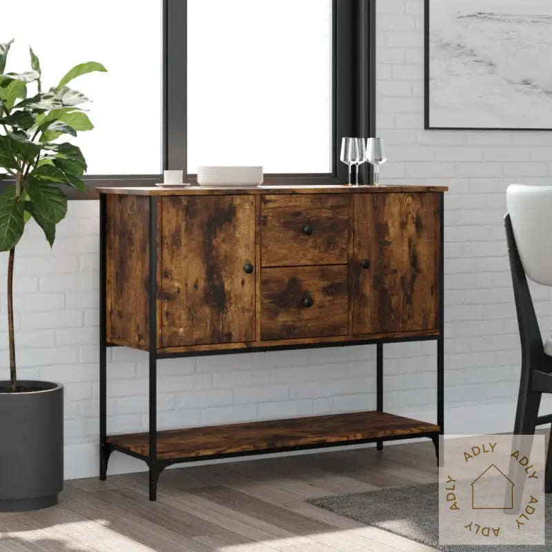 Skjenk Røkt Eik 100X36X85 Cm Konstruert Tre