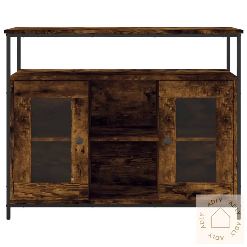 Skjenk Røkt Eik 100X35X80 Cm Konstruert Tre