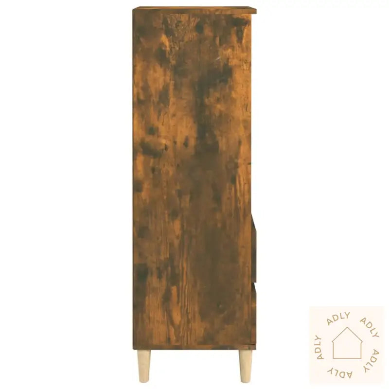 Highboard Røkt Eik 40X36X110 Cm Konstruert Tre