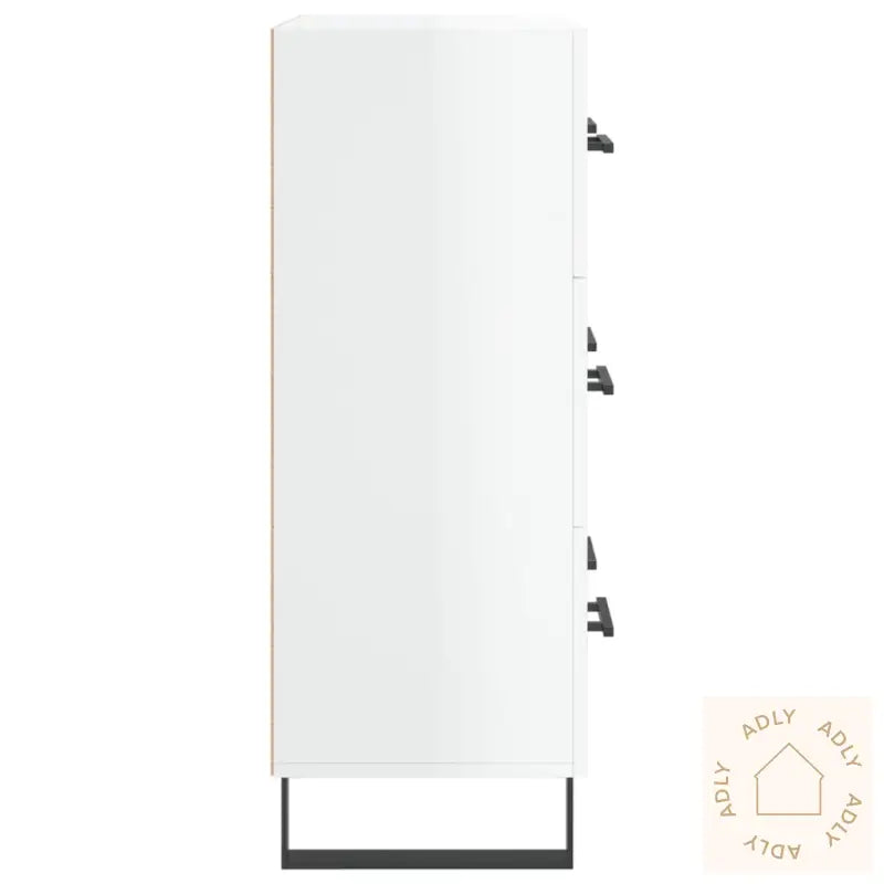 Skjenk Høyglans Hvit 69,5X34X90 Cm Konstruert Tre