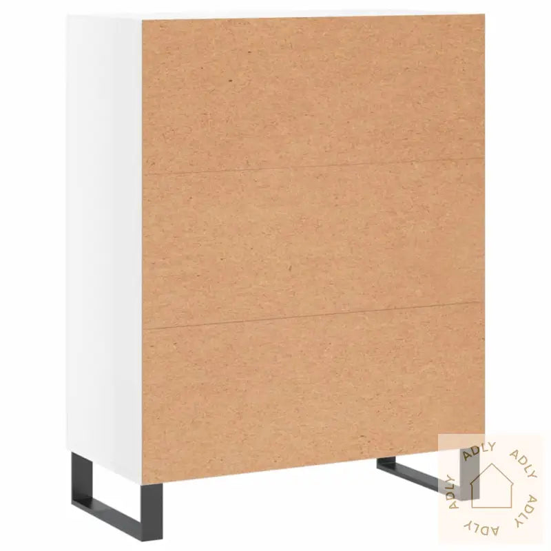 Skjenk Høyglans Hvit 69,5X34X90 Cm Konstruert Tre