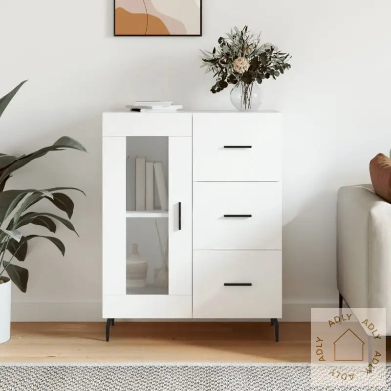 Skjenk Hvit 69,5X34X90 Cm Konstruert Tre