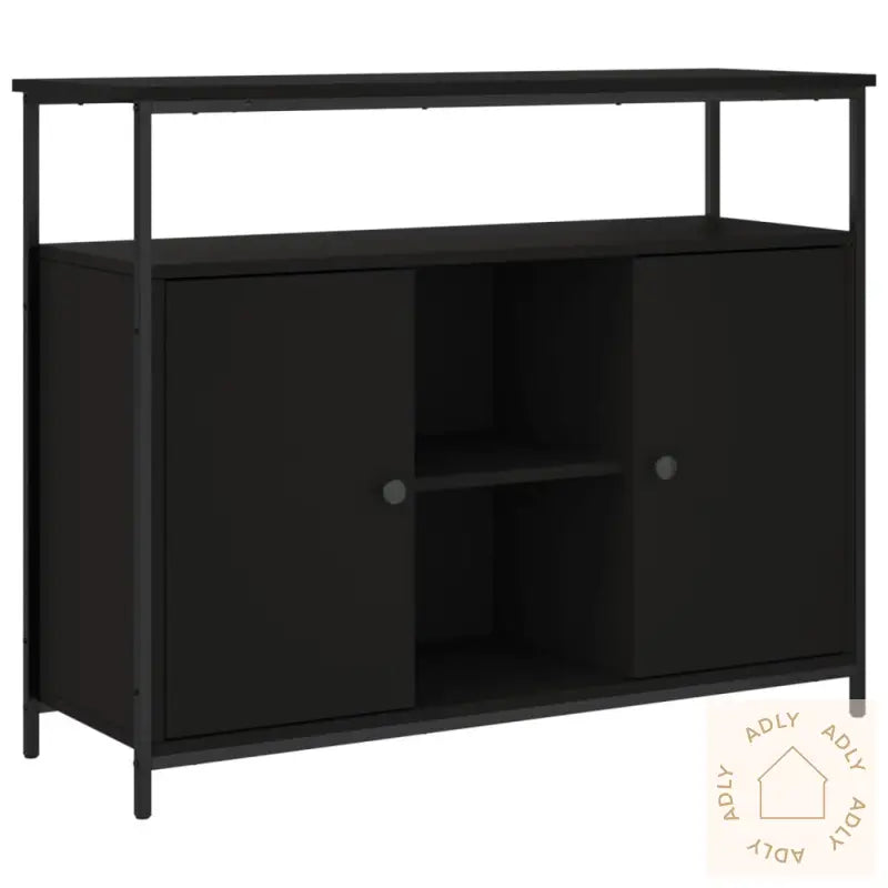 Skjenk Svart 100X35X80 Cm Konstruert Tre