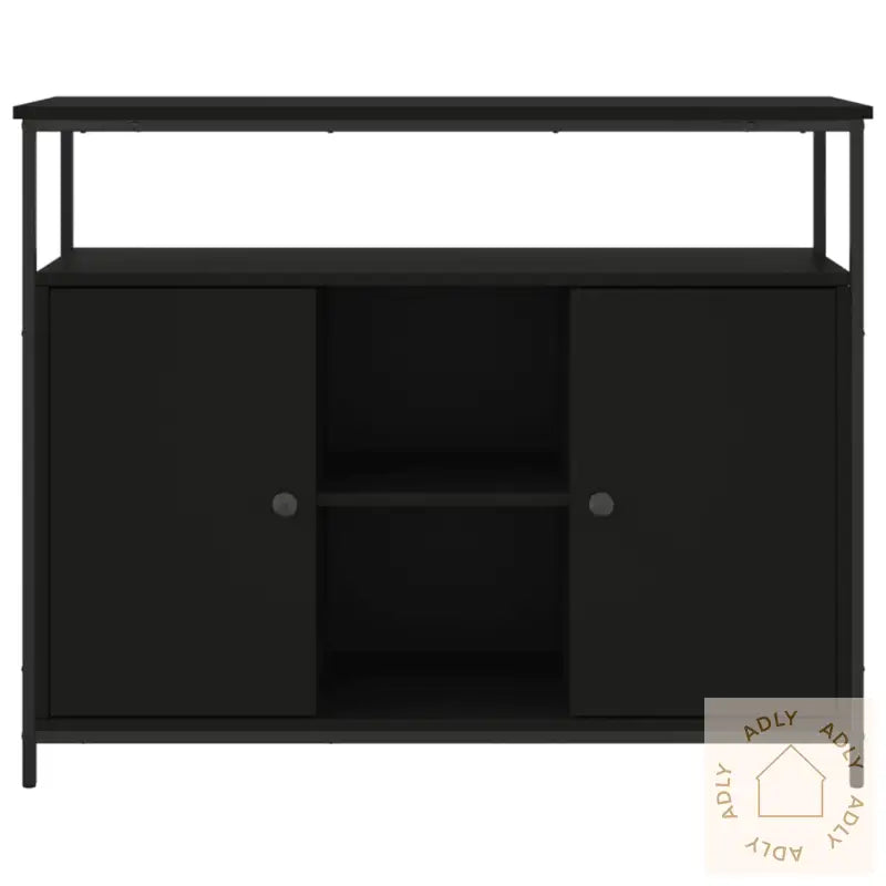 Skjenk Svart 100X35X80 Cm Konstruert Tre