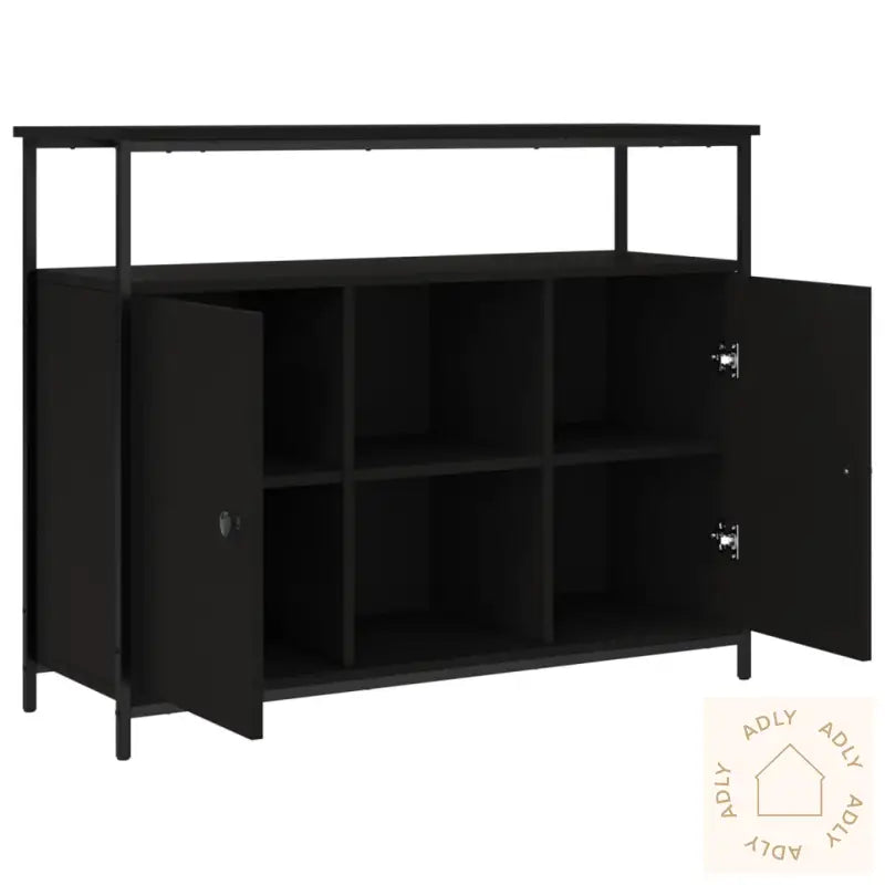 Skjenk Svart 100X35X80 Cm Konstruert Tre