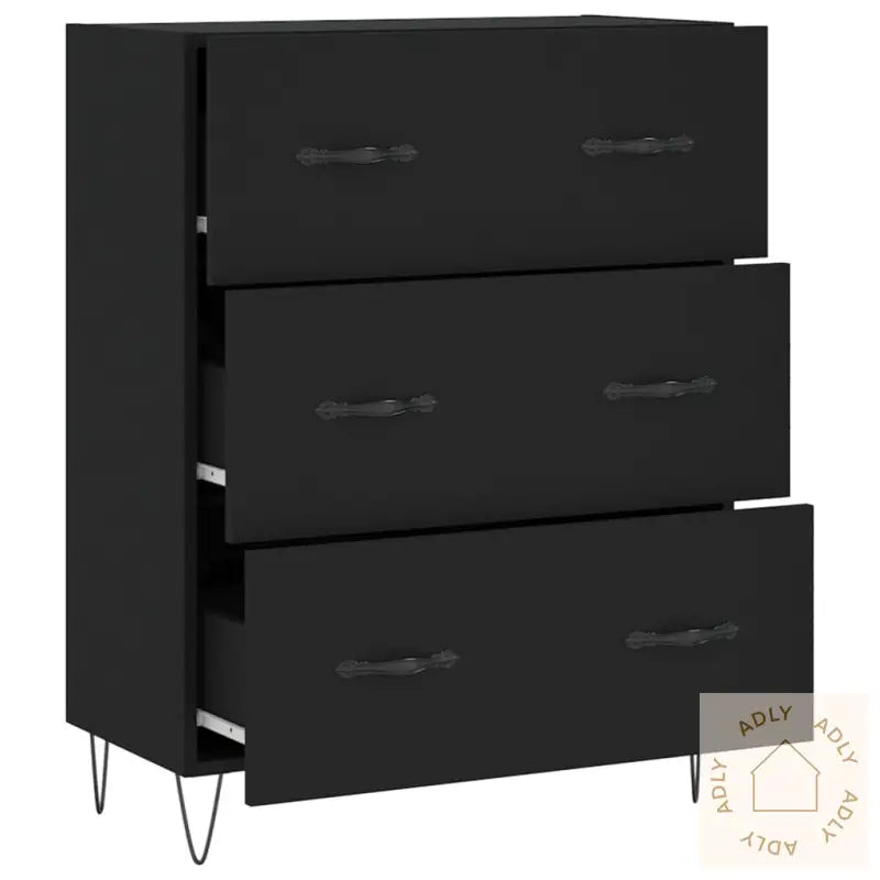 Skjenk Svart 69,5X34X90 Cm Konstruert Tre