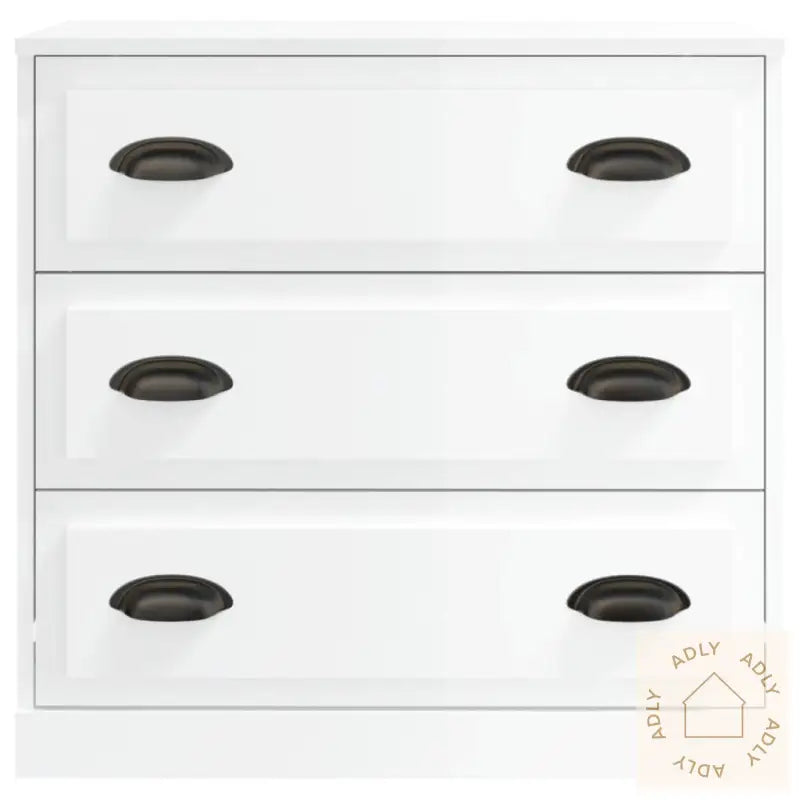 Skjenk Høyglans Hvit 70X35,5X67,5 Cm Konstruert Tre