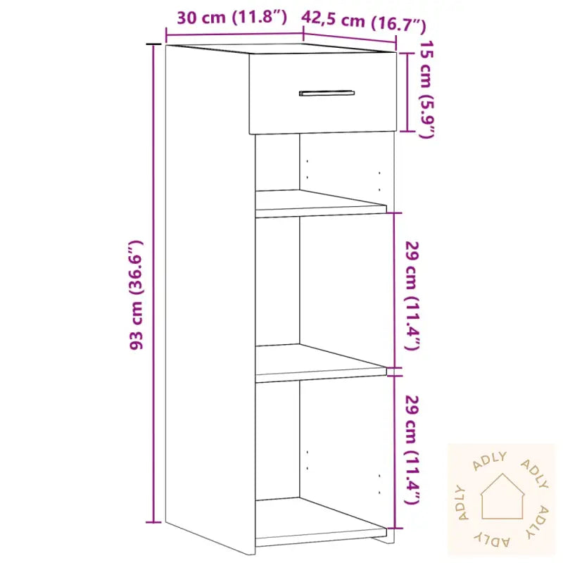 Skjenk Svart 30X42,5X93 Cm Konstruert Tre