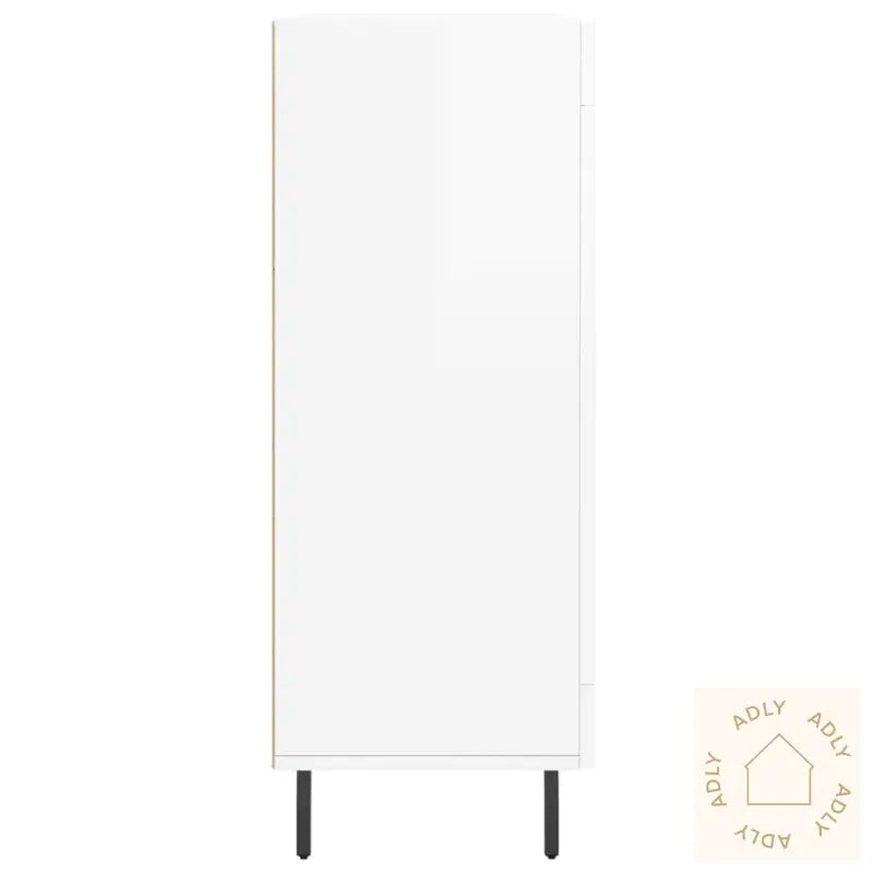 Skjenk Høyglans Hvit 69,5X34X90 Cm Konstruert Tre