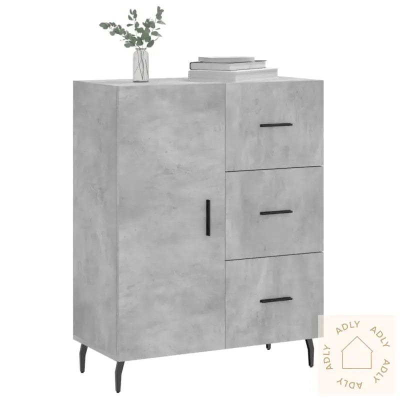 Skjenk Betonggrå 69,5X34X90 Cm Konstruert Tre