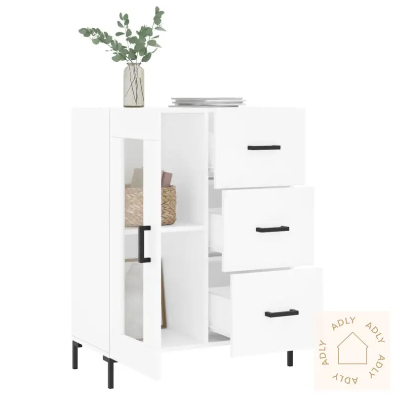 Skjenk Hvit 69,5X34X90 Cm Konstruert Tre