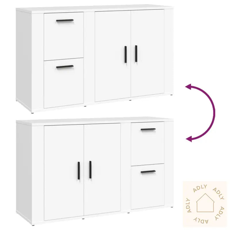 Skjenk Hvit 100X33X59,5 Cm Konstruert Tre