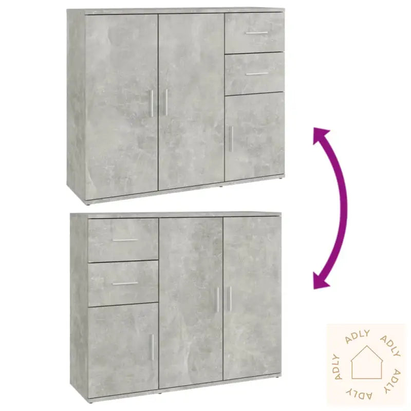 Skjenk Betonggrå 91X29,5X75 Cm Konstruert Tre