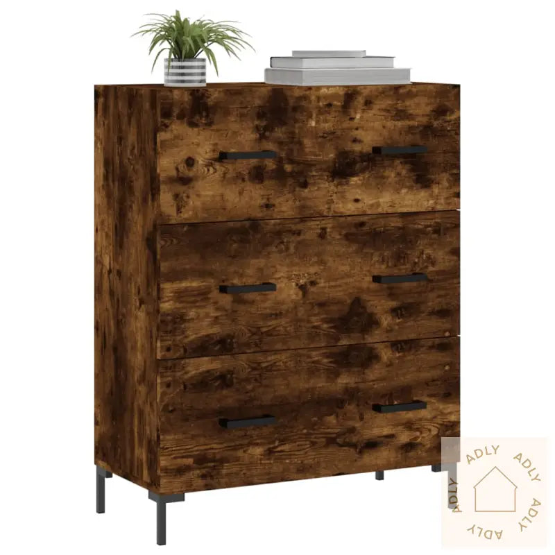 Skjenk Røkt Eik 69,5X34X90 Cm Konstruert Tre