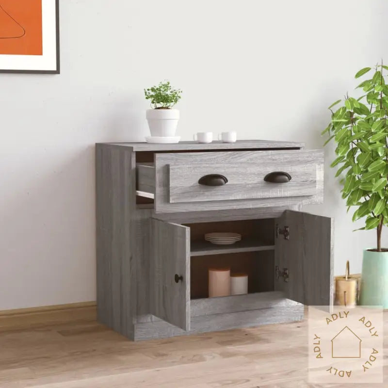 Skjenk Grå Sonoma 70X35,5X67,5 Cm Konstruert Tre