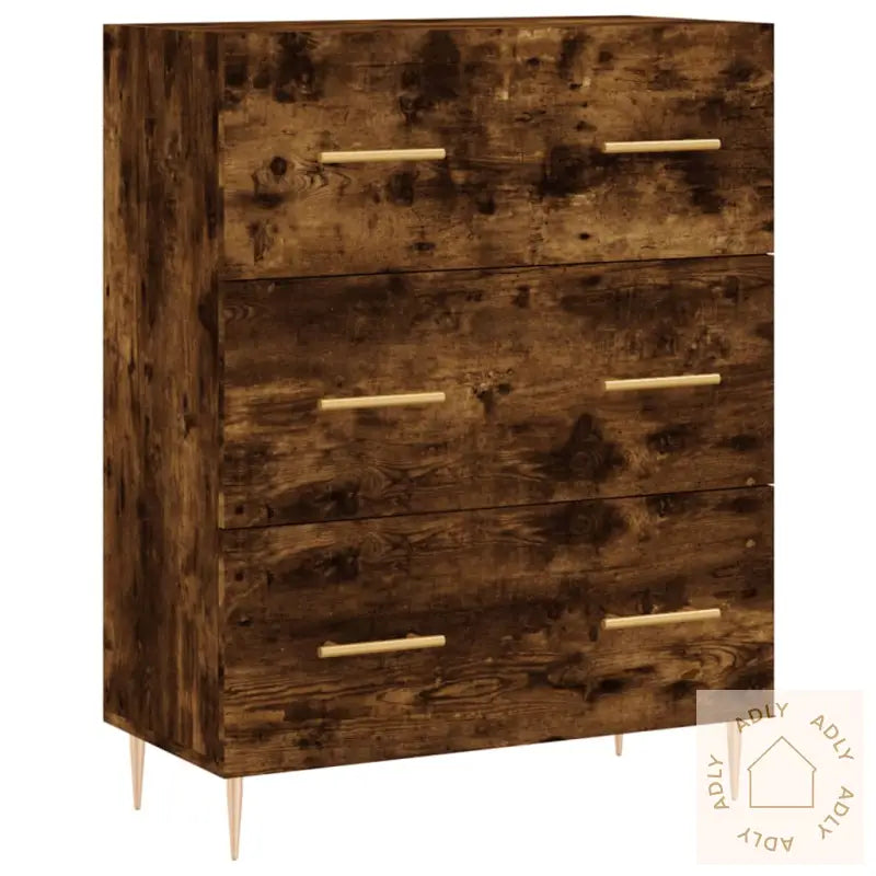 Skjenk Røkt Eik 69,5X34X90 Cm Konstruert Tre