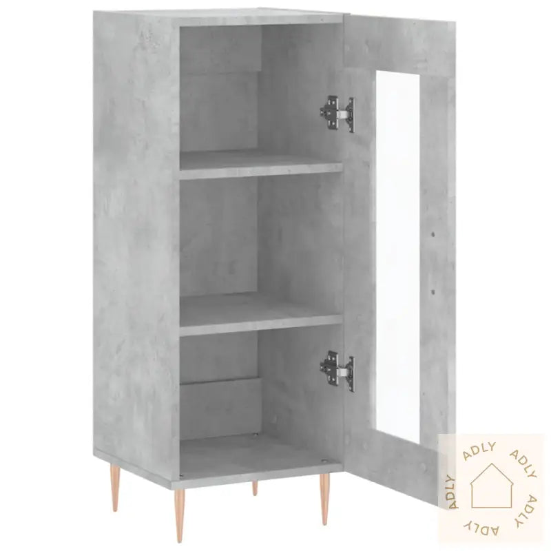 Skjenk Betonggrå 34,5X34X90 Cm Konstruert Tre