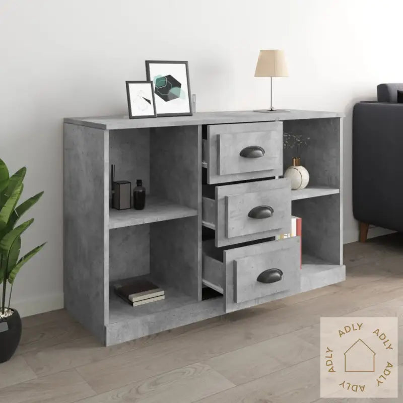 Skjenk Betonggrå 104,5X35,5X67,5 Cm Konstruert Tre