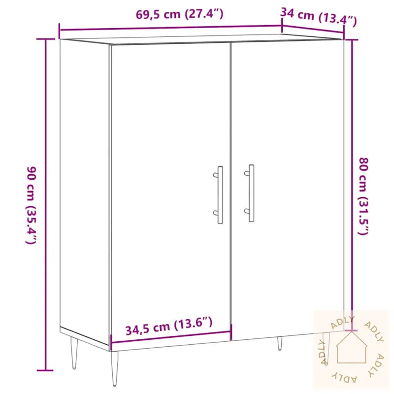 Skjenk Gammelt Tre 69,5X34X90 Cm Konstruert Tre