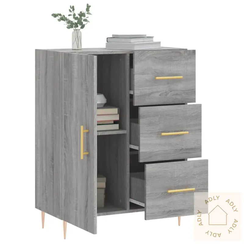 Skjenk Grå Sonoma 69,5X34X90 Cm Konstruert Tre